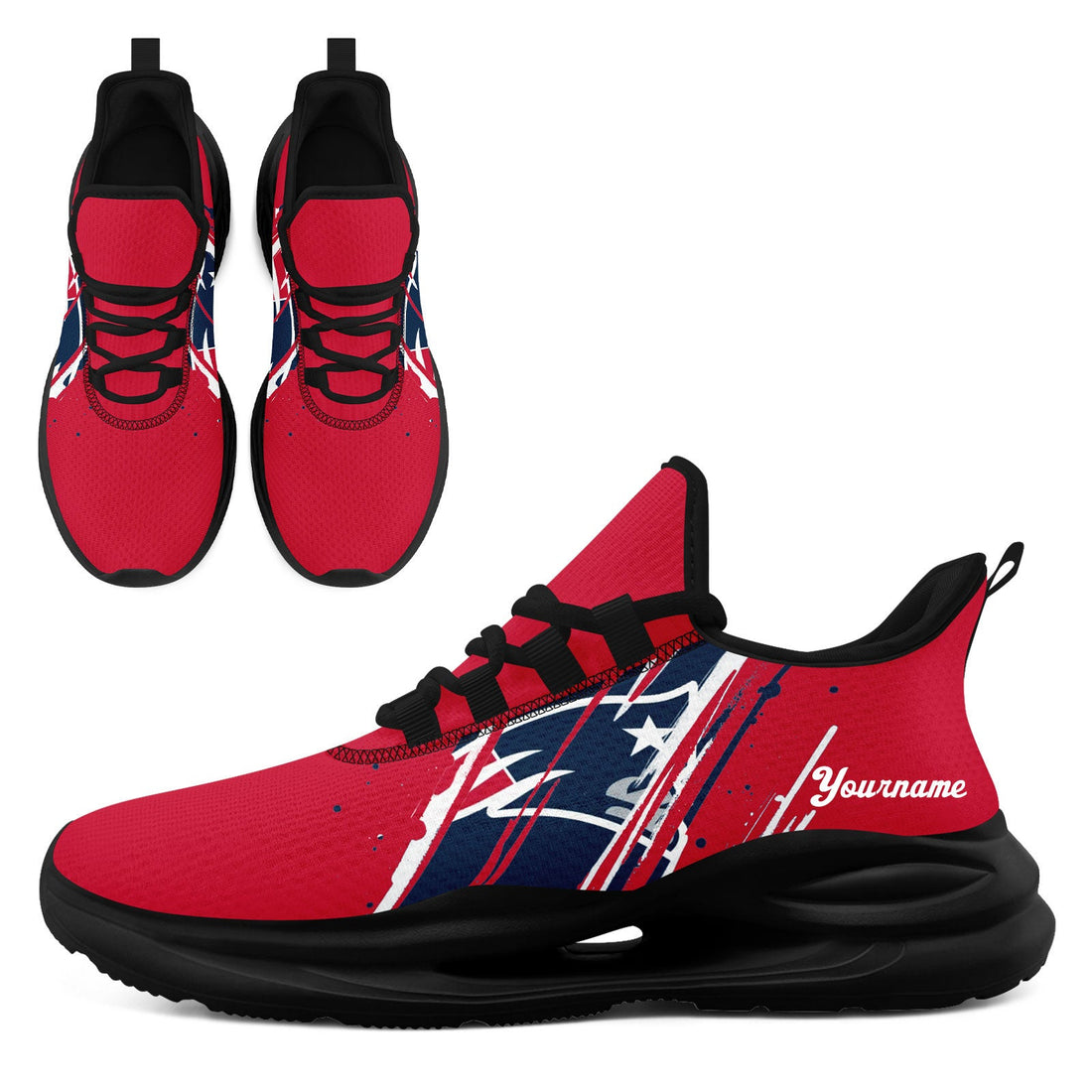 Custom Massachusetts Personalized Team Fan Gear Sneakers _ Unisex Gameday Athletic Shoes Custom Team Name Sports Runners FN079-E020219-26