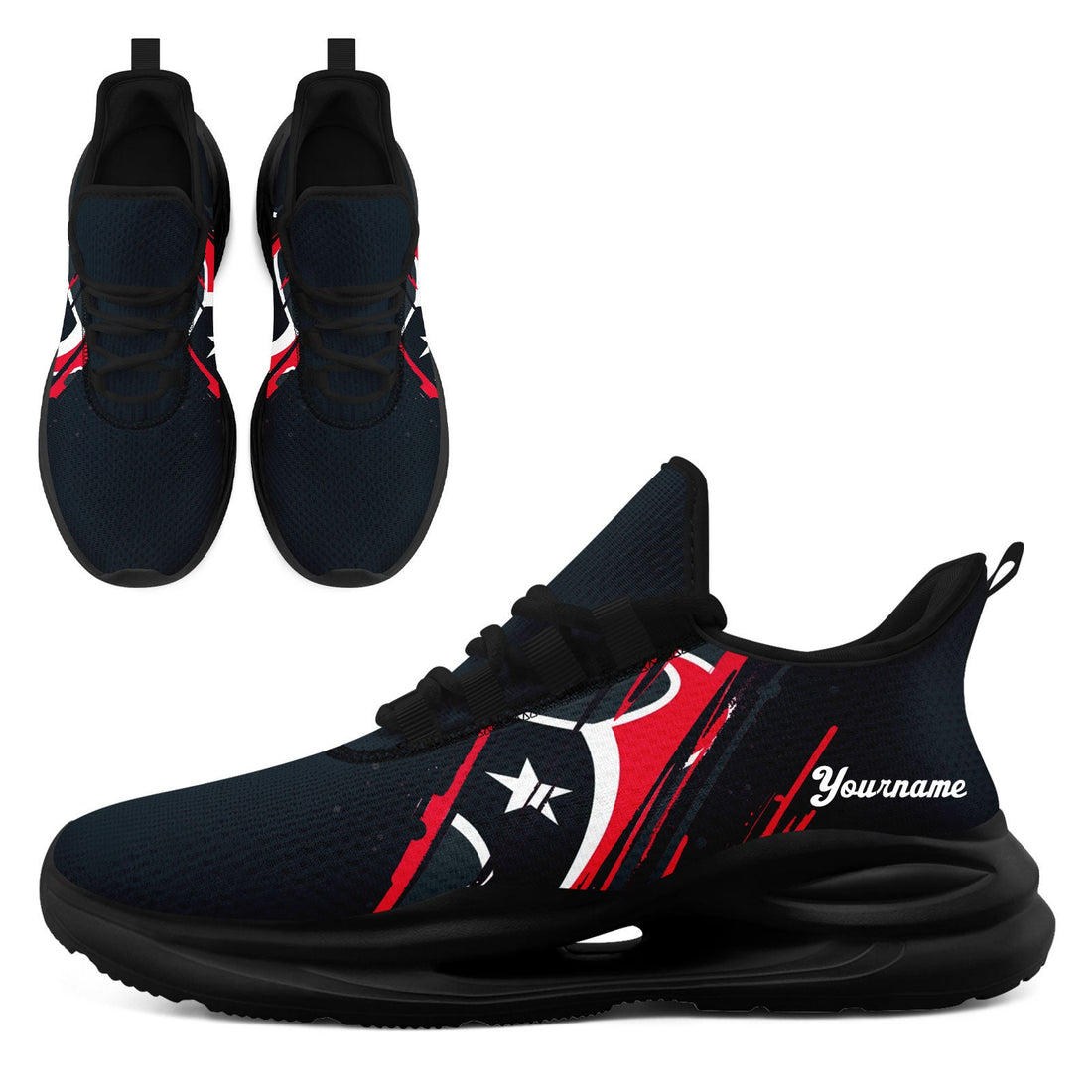 Custom Texas Personalized Team Fan Gear Sneakers _ Unisex Gameday Athletic Shoes Custom Team Name Sports Runners FN079-E020219-12