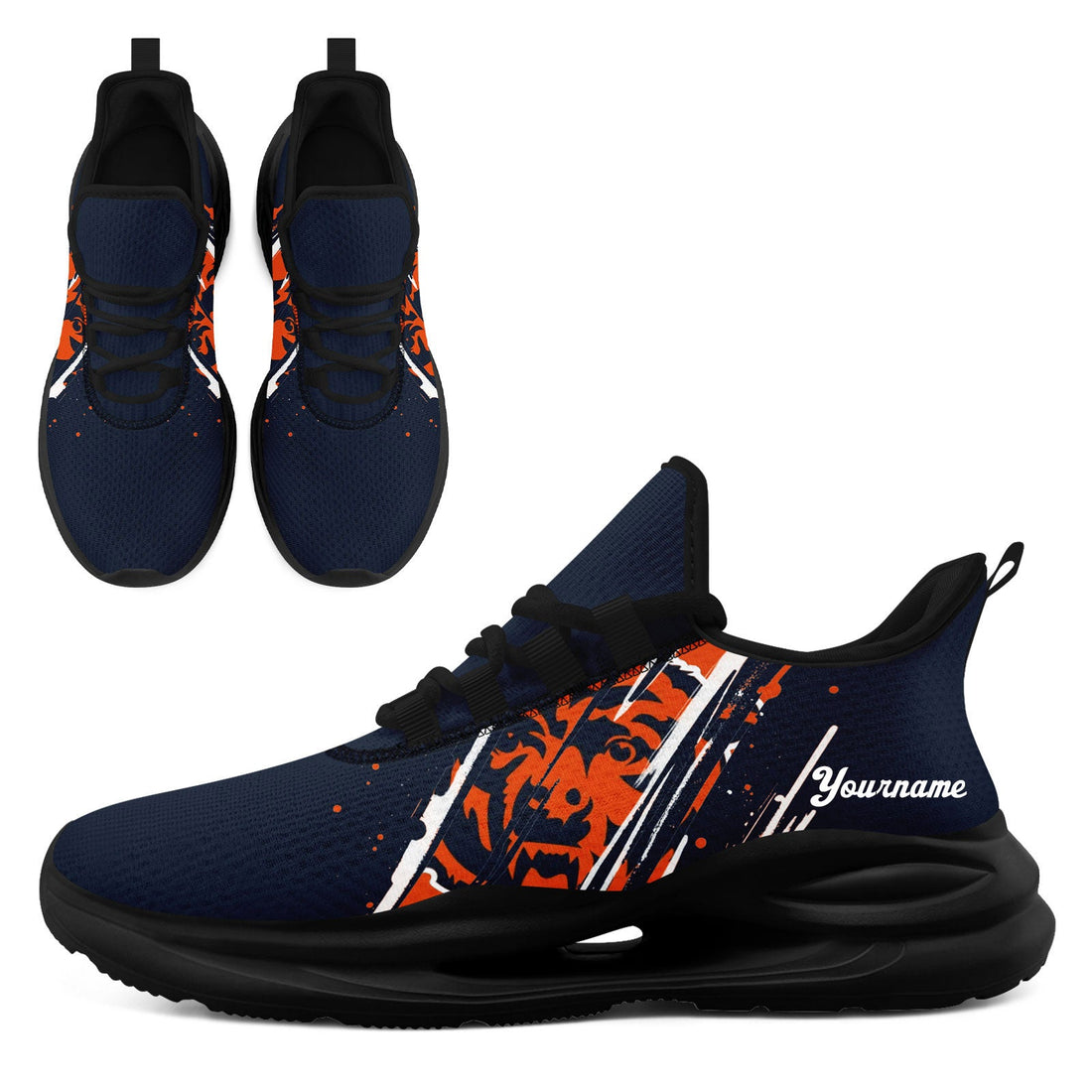 Custom Illinois Personalized Team Fan Gear Sneakers _ Unisex Gameday Athletic Shoes Custom Team Name Sports Runners FN079-E020219-7