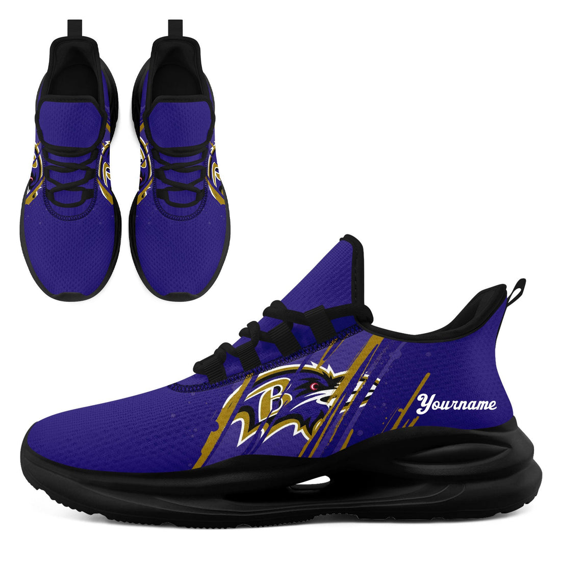 Custom Maryland Personalized Team Fan Gear Sneakers _ Unisex Gameday Athletic Shoes Custom Team Name Sports Runners FN079-E020219-2