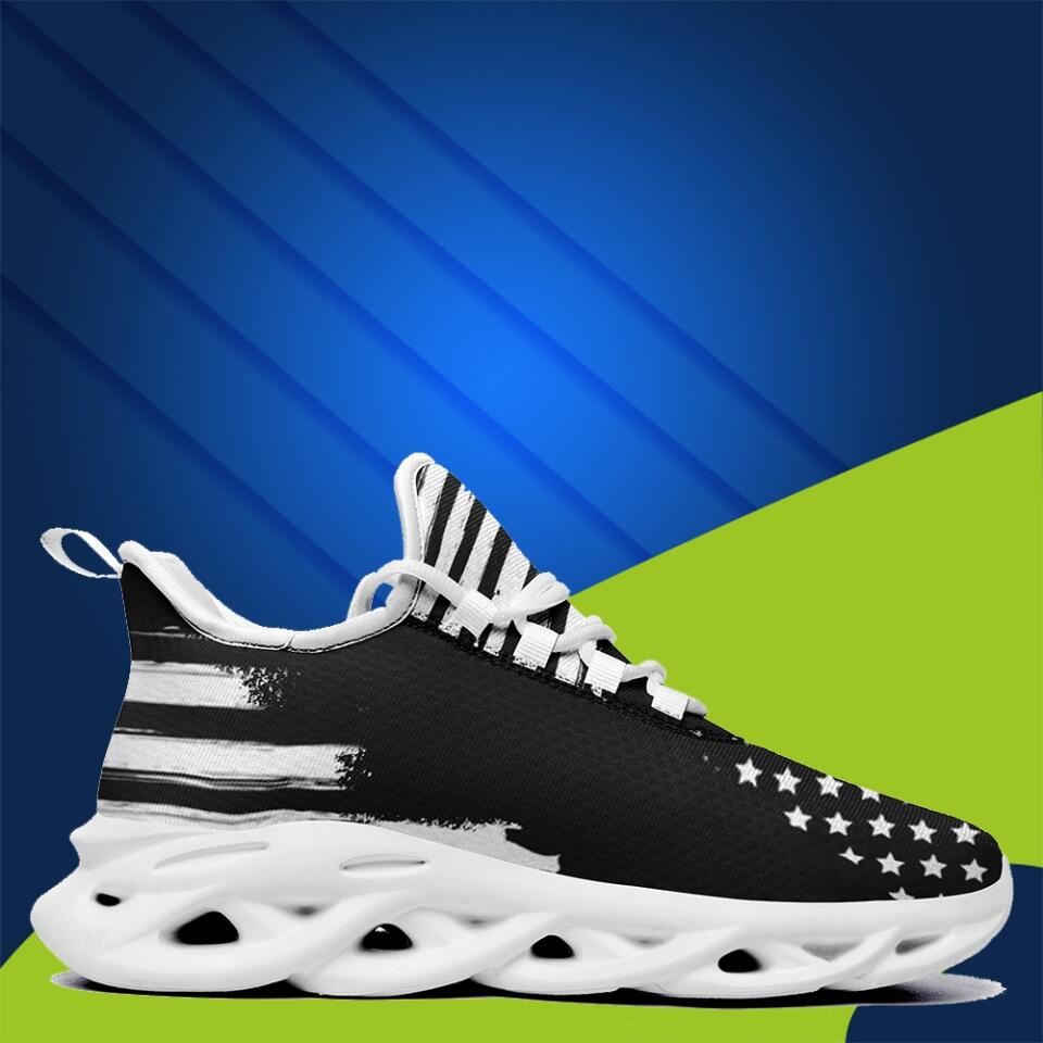 Max Soul Custom Patriotic Sneakers | Personalized Lightweight Running Shoes | Ideal for Group Gifts, Promotions, Recognition Events