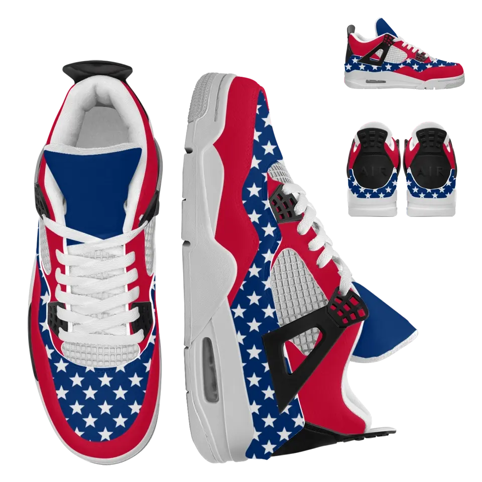 Personalized Sneaker shoes, Basketball shoes for Independence Day July 4th, AJ4-C0602