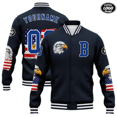 Personalized Patriotic Jackets, Custom USA Pride Eagle Jacket, Freedom Wings Jacket