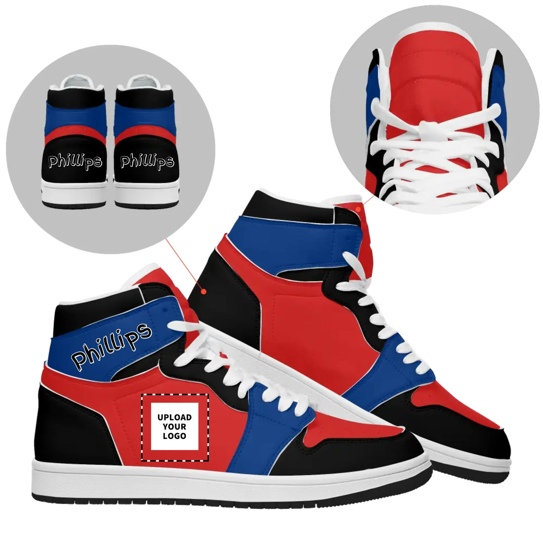 Personalized High-Top Sneakers Inspired by AJ1 | Custom Logo Basketball Shoes for Everyday Style & Team Gear | Unique Streetwear Look
