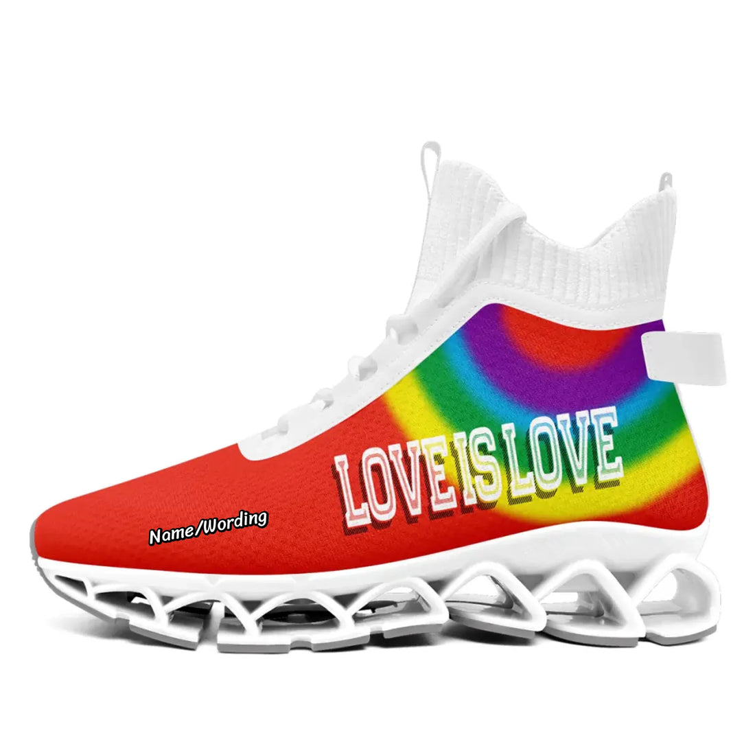 Personalized Pride Moon Sneakers – Custom Rainbow Lunar Shoes with Name or Quote