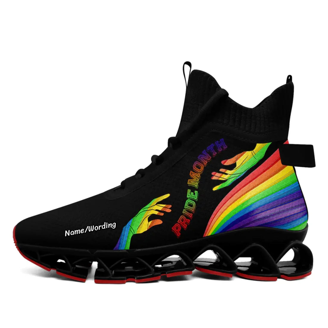 Personalized LGBTQ+ Athletic Shoes – Pride Rainbow Sneaker with Name/Logo Option
